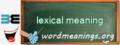 WordMeaning blackboard for lexical meaning
